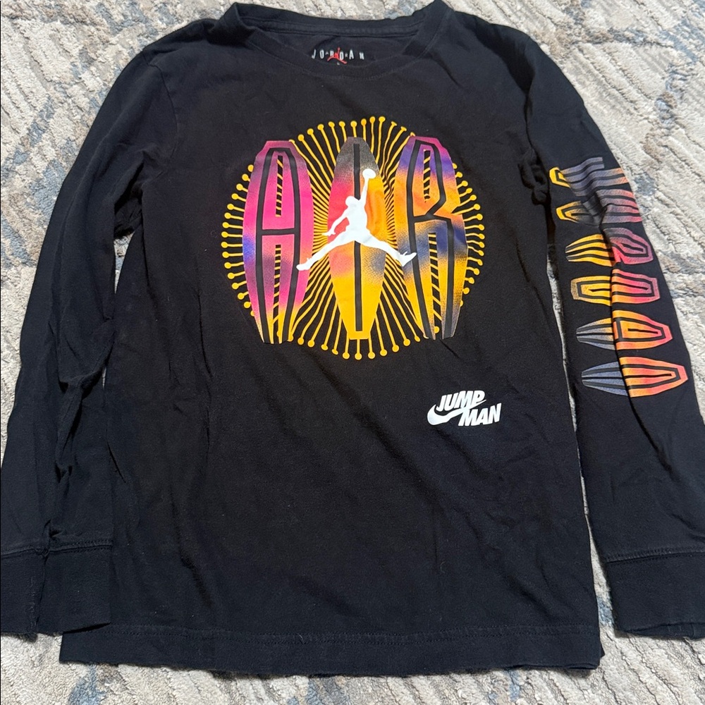 Jumpman Black Long Sleeve Shirt with Colorful Graphic